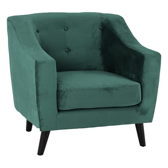 Arabella Velvet Fabric 1 Seater Sofa In Green_1
