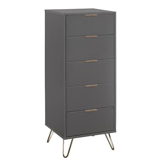 Aral Narrow Wooden Chest Of 5 Drawers In Charcoal_3