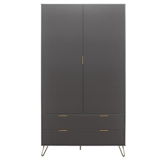 Aral Wooden Wardrobe With 2 Doors And 2 Drawers In Charcoal_4