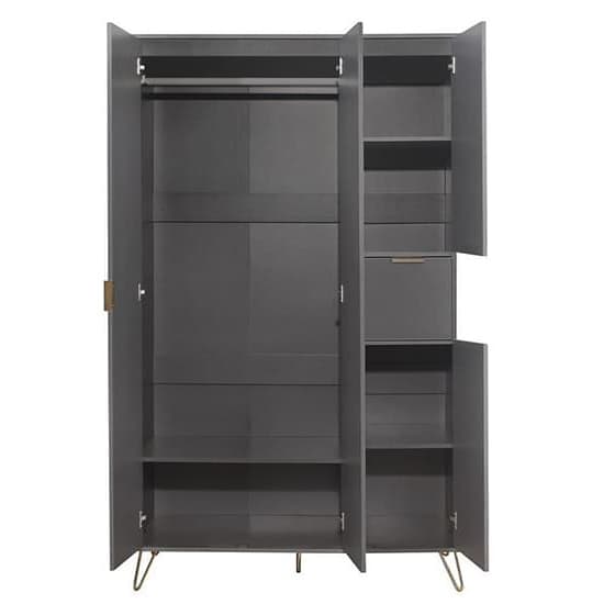 Aral Wooden Wardrobe With 4 Doors In Charcoal_5