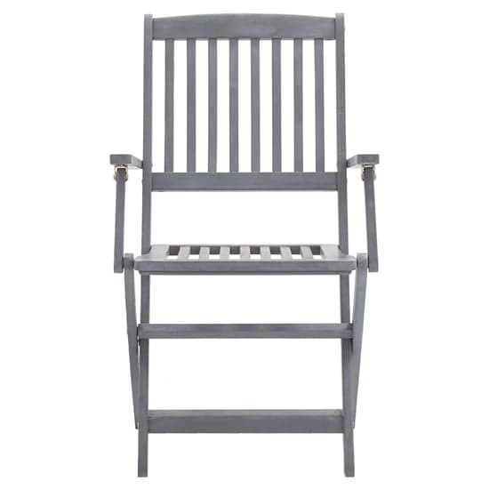 Libni Outdoor Grey Solid Acacia Wooden Dining Chairs In Pair_2