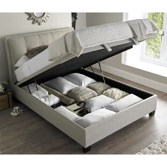 Arcadia Pendle Fabric Ottoman Double Bed In Oatmeal_2