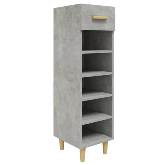 Arcadia Wooden Shoe Storage Rack With 1 Drawer In Concrete Effect_3