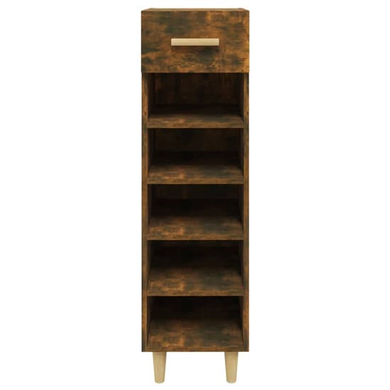 Arcadia Wooden Shoe Storage Rack With 1 Drawer In Smoked Oak_5