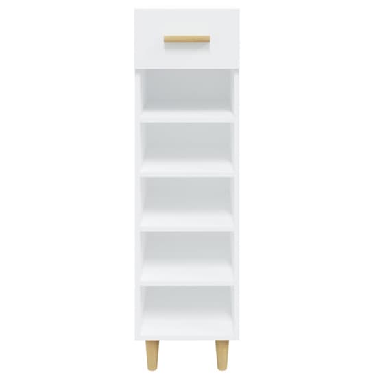 Arcadia Wooden Shoe Storage Rack With 1 Drawer In White_5