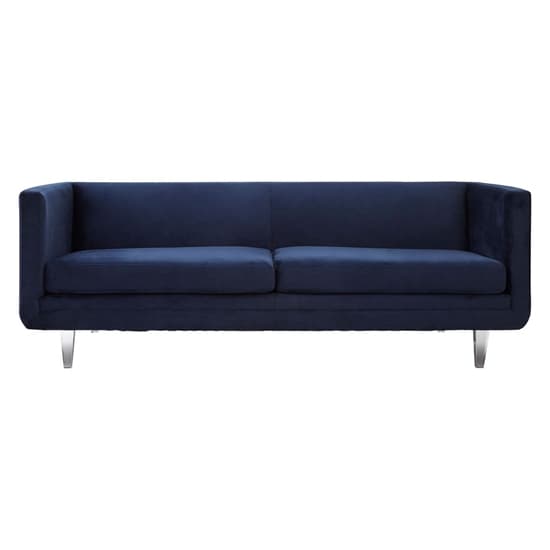 Arcalis Upholstered Velvet 3 Seater Sofa In Dark Blue_3