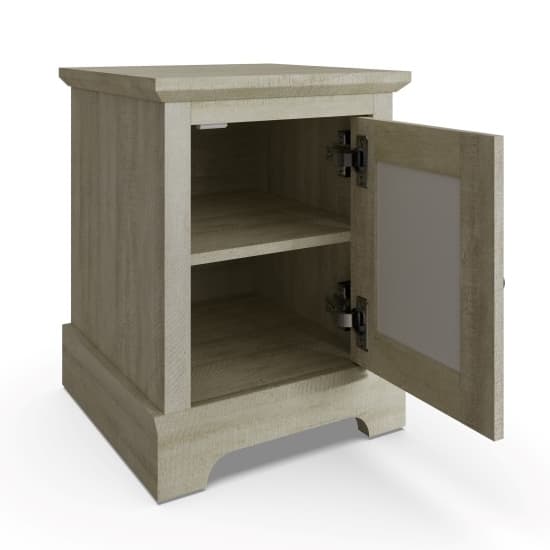 Arcata Wooden Bedside Cabinet 1 Mirrored Door In Dusty Grey Oak_4