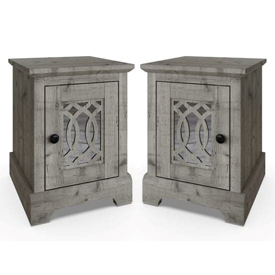 Arcata Mexican Grey Mirrored Bedside Cabinets In Pair_1