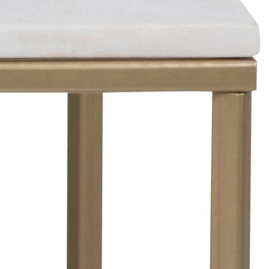 Arcata White Marble Coffee Table Rectangular With Brass Frame_5