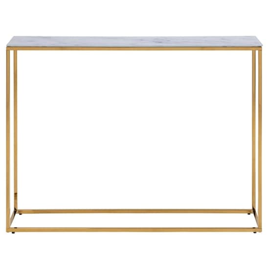 Arcata White Marble Console Table With Gold Frame_2