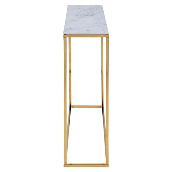 Arcata White Marble Console Table With Gold Frame_3