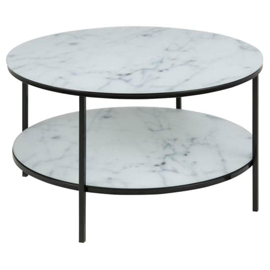 Arcata White Marble Glass Coffee Table With Black Steel Frame_2