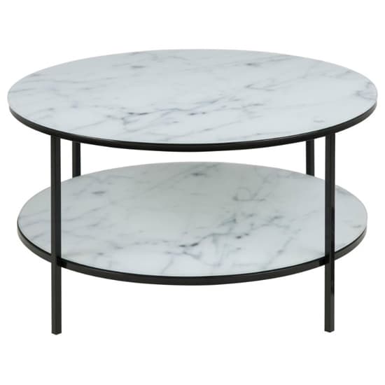Arcata White Marble Glass Coffee Table With Black Steel Frame_3