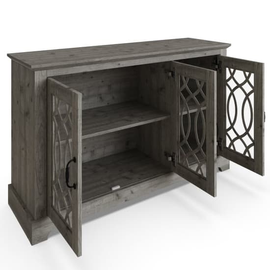 Arcata Wooden Sideboard With 3 Doors In Mexican Grey_4