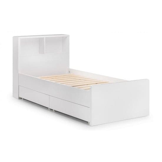 Magaly Bookcase Bed In White High Gloss With Underbed Drawers_5