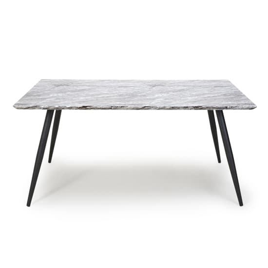 Ahvaz Medium Marble Effect Dining Table With Black Metal Legs Furniture in Fashion
