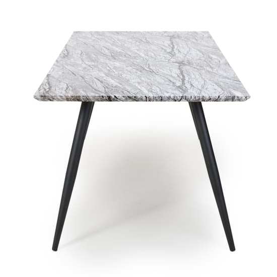 Ahvaz Medium Marble Effect Dining Table With Black Metal Legs Furniture in Fashion