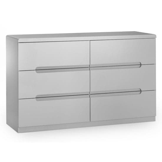 Magaly Wide Chest Of Drawers In Grey High Gloss With 6 Drawers_1