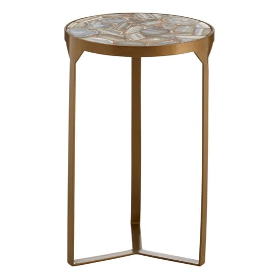 Arenza Round Muted Agate Stone Side Table With Gold Base_2