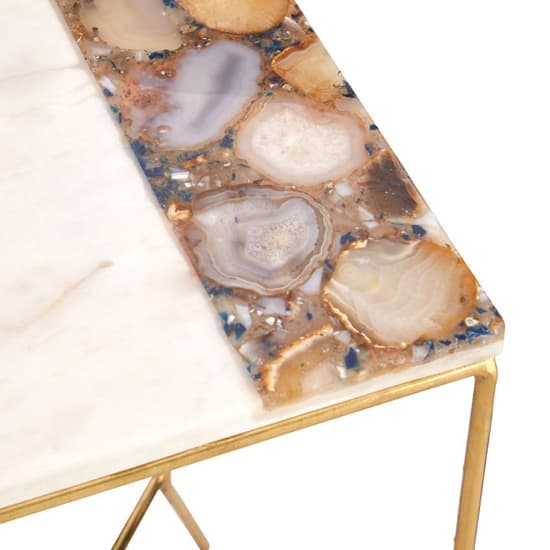 Arenza Square White Marble Side Table With Gold Base_3