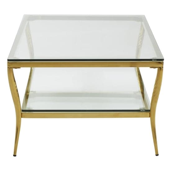 Arezza Clear Glass Top Coffee Table With Gold Steel Frame_4