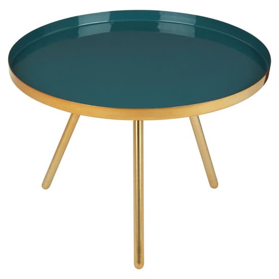 Argenta Large Metal Side Table In Diesel Green And Gold_2