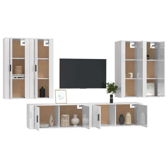 Aria High Gloss Entertainment Unit Wall Hung In White_3