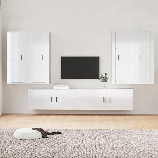 Aria High Gloss Entertainment Unit Wall Hung In White_1