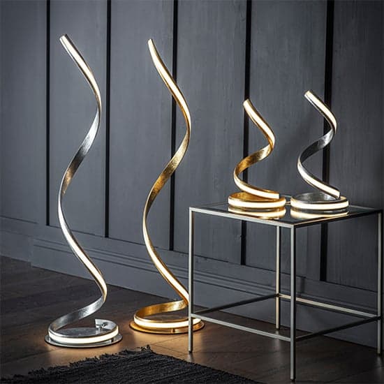Aria LED Floor Lamp In Gold Leaf_3