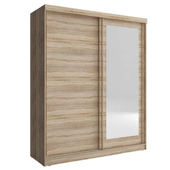 Aria Mirrored Wardrobe Large With 2 Sliding Doors In Oak_2