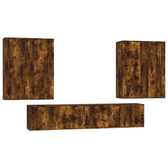 Aria Wooden Entertainment Unit Wall Hung In Smoked Oak Furniture in