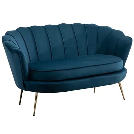 Arial Fabric 2 Seater Sofa In Blue_3