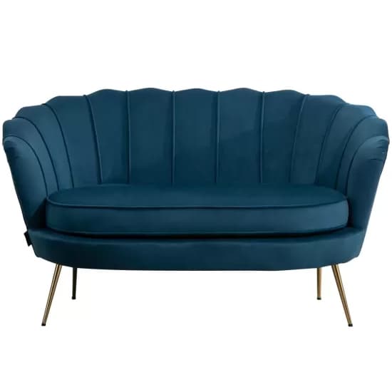 Arial Fabric 2 Seater Sofa In Blue_4