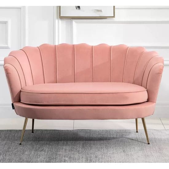 Arial Fabric 2 Seater Sofa In Coral_2