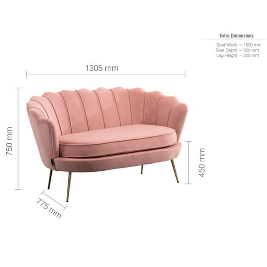 Arial Fabric 2 Seater Sofa In Coral_5