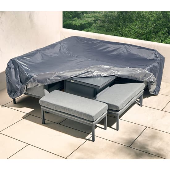 Arica Compact Lounge Set And Firepit Dining Table In Grey_3