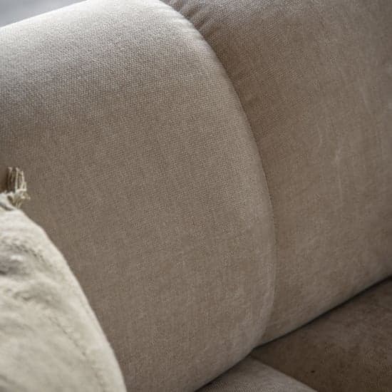 Arica Fabric 3 Seater Sofa In Cream With Dark Pine Wood Legs_2