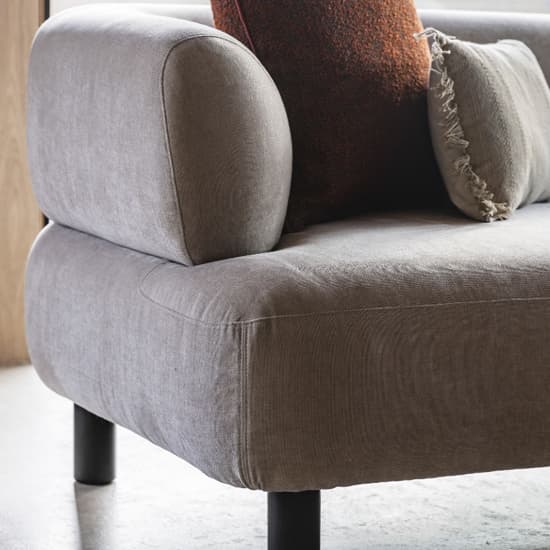 Arica Fabric 3 Seater Sofa In Cream With Dark Pine Wood Legs_3