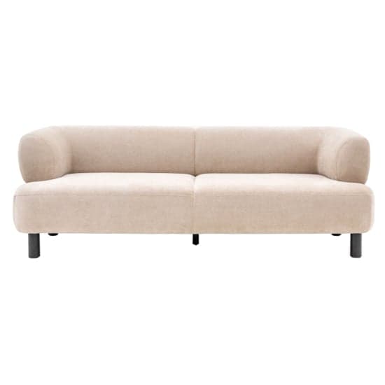 Arica Fabric 3 Seater Sofa In Cream With Dark Pine Wood Legs_4