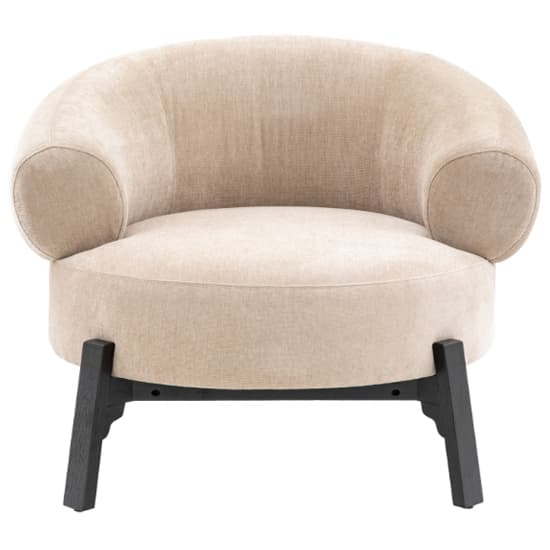 Arica Fabric Armchair In Cream With Dark Pine Wood Legs_3