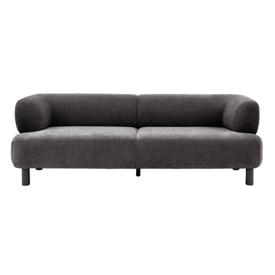 Arica Fabric 3 Seater Sofa In Grey With Dark Pine Wood Legs_3