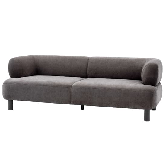 Arica Fabric 3 Seater Sofa In Grey With Dark Pine Wood Legs_4