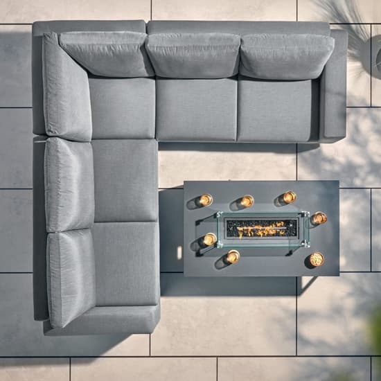 Arica Fabric Lounge Set And Firepit Coffee Table In Grey_2