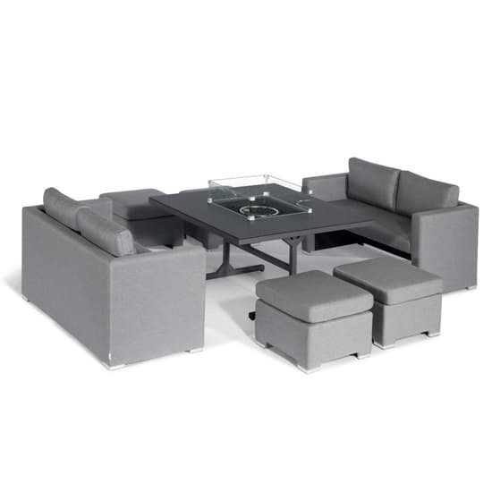 Arica Outdoor Sunbrella Fabric Lounge Cube Set In Grey_2