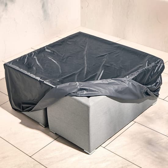 Arica Outdoor Sunbrella Fabric Lounge Cube Set In Grey_5