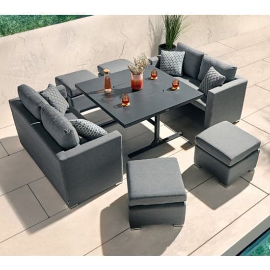 Arica Outdoor Sunbrella Fabric Lounge Cube Set In Grey_1
