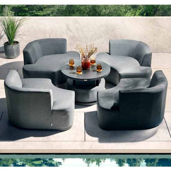 Arica Sunbrella Fabric Snug Set And Coffee Table In Grey_1