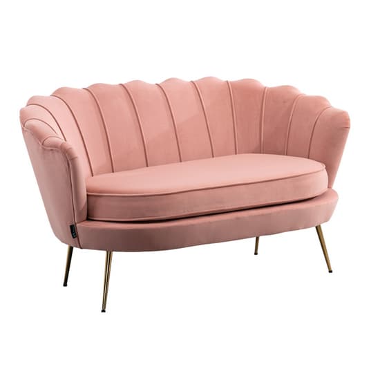 Ariel Fabric Upholstered 2 Seater Sofa In Coral_5