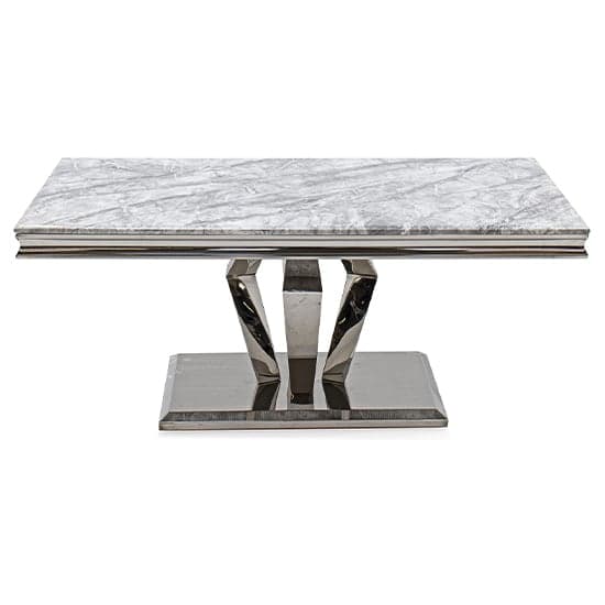 Arleen Marble Coffee Table With Stainless Steel Base In Grey_2