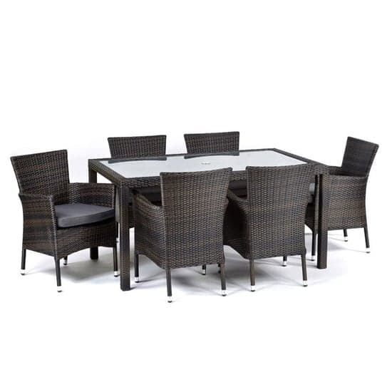 Arlo Outdoor Rattan Dining Table And 6 Newbury Chairs_1